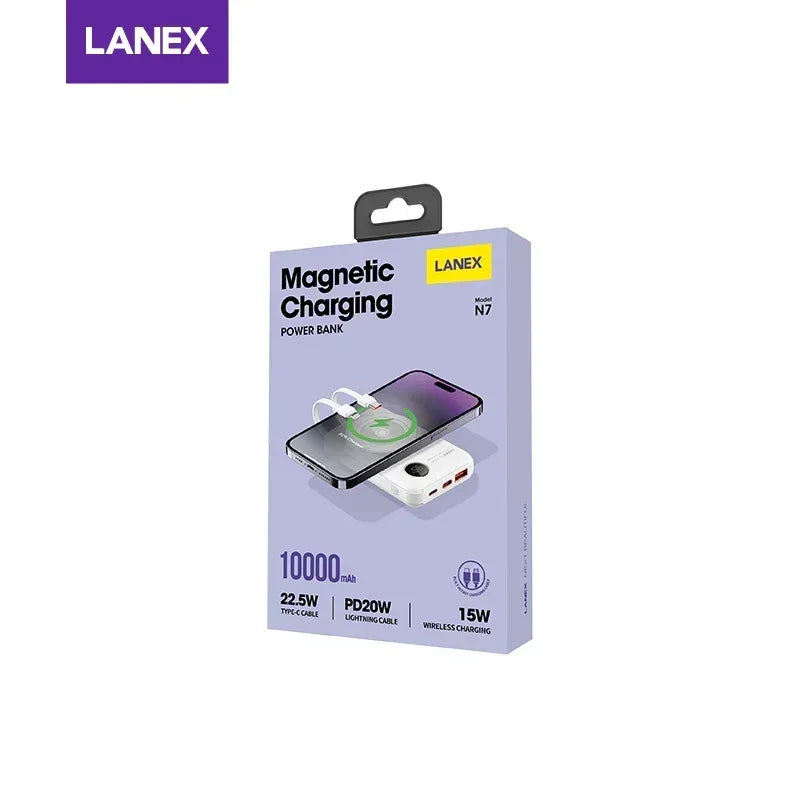 Lanex Magnetic Charging Power Bank 10000mAh N7 - Three