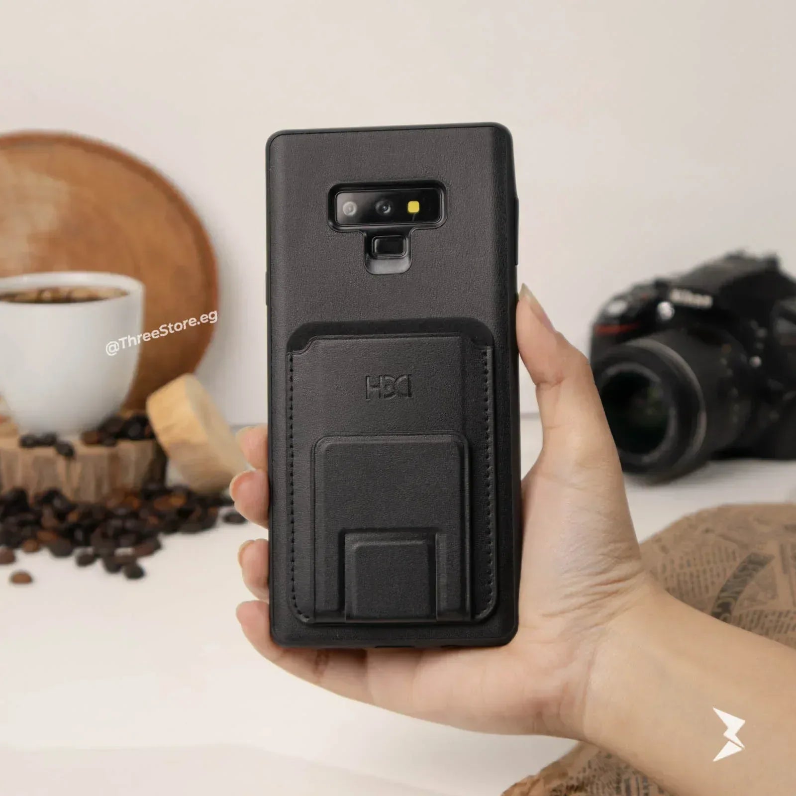 HDD Magnetic Stand Card Leather Case Samsung Note 9 - Three