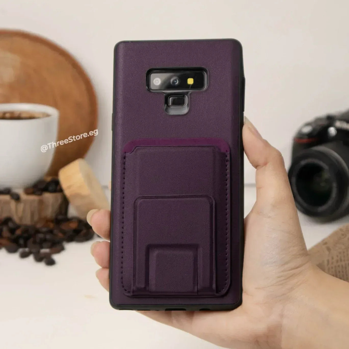 HDD Magnetic Stand Card Leather Case Samsung Note 9 - Three
