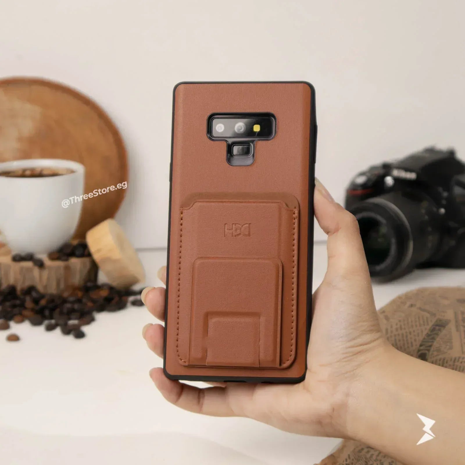HDD Magnetic Stand Card Leather Case Samsung Note 9 - Three