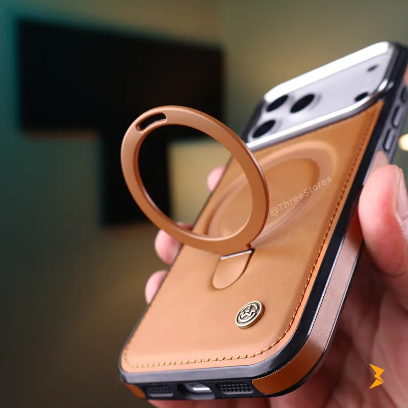 WeCan Stand Magsafe Leather Case iPhone 17 Pro Max
