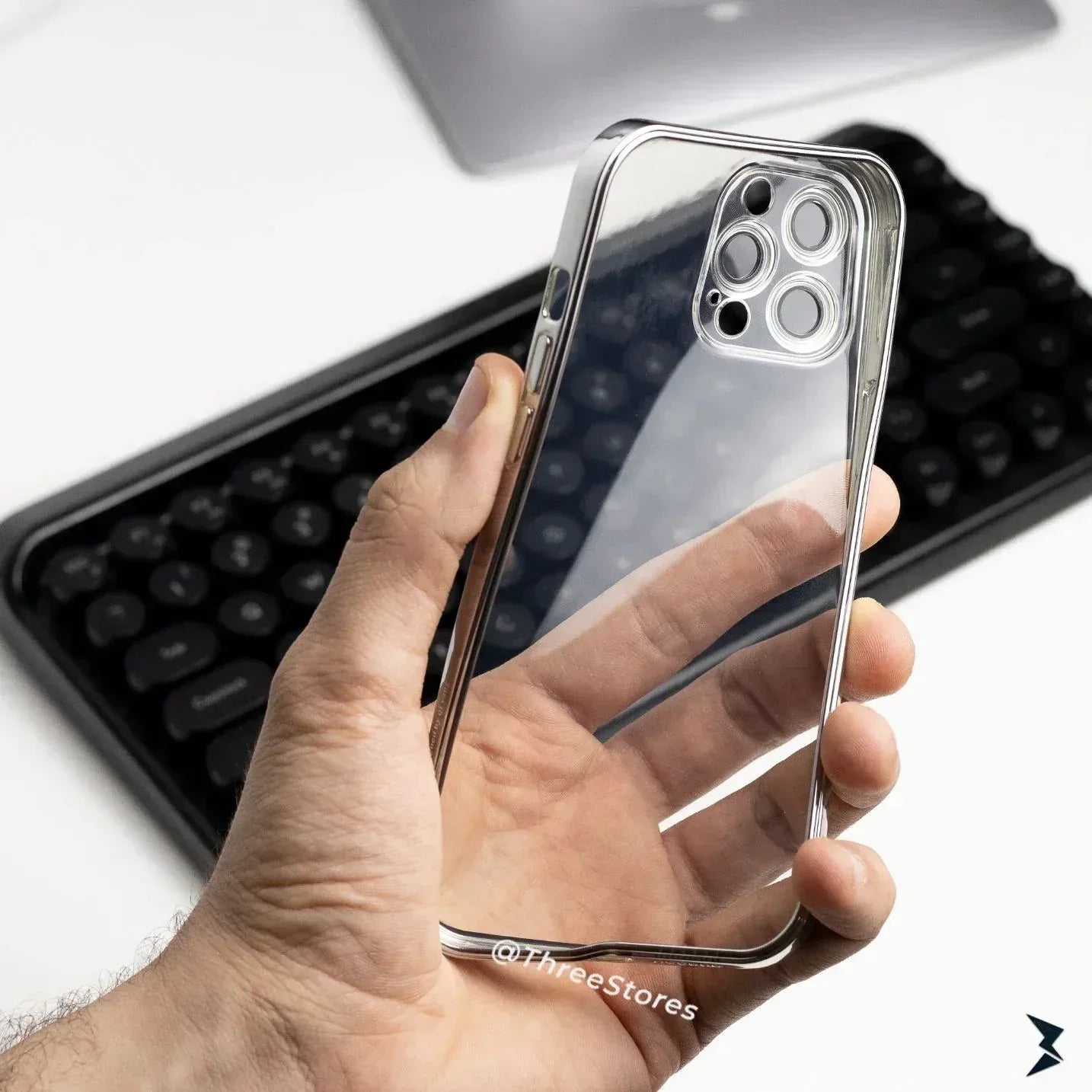 QY Glossy Transparent Camera Protective Case iPhone 12 Pro Max - Three