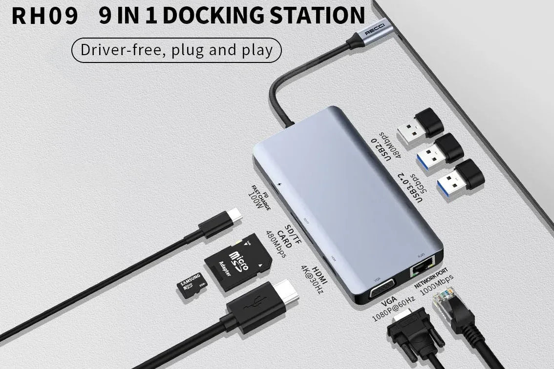 Recci Hub 9 in 1 RH09 - Three