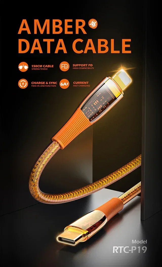 Recci Type-c to Lightning Data cable RTC-P19CL - Three