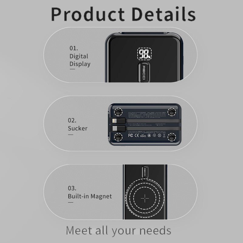 RECCI Wireless Charging Magnetic PowerBank RPB-P18