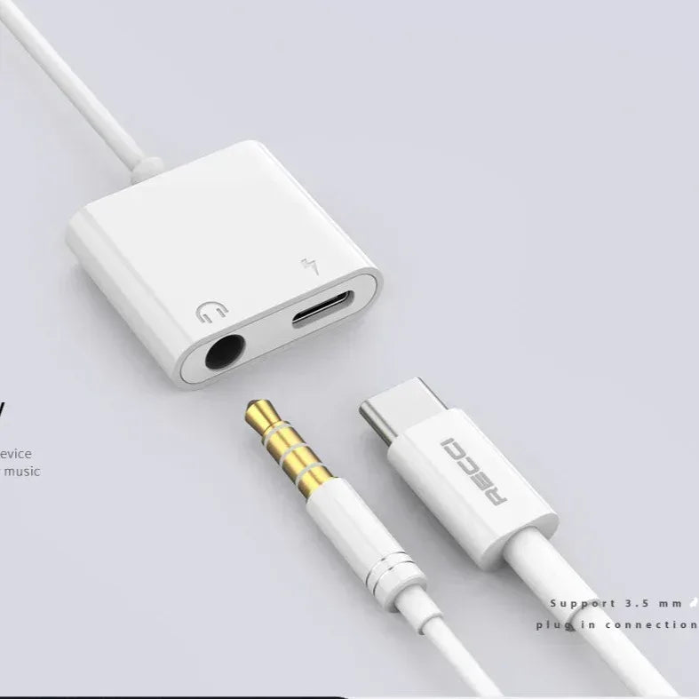 Recci Converter 2 in 1 Type-C And Aux RDS-A02 - Three