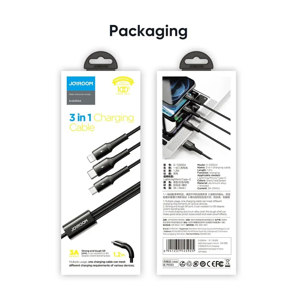 Joyroom 3 in 1 Charging Cable S-1230G4 - Three