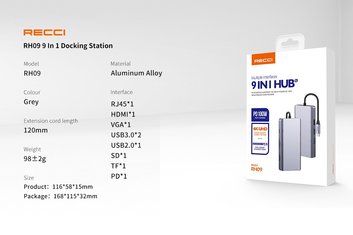 Recci Hub 9 in 1 RH09