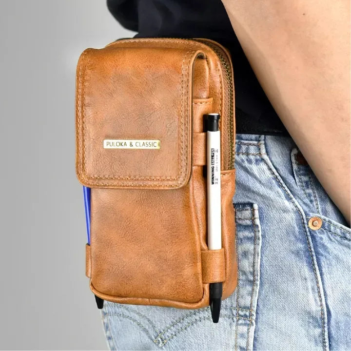 Puloka Leather Phone Holster Belt Bag - Three