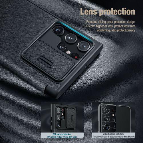 Nillkin Qin Pro Series CamShield Leather case S22 Ultra - Three