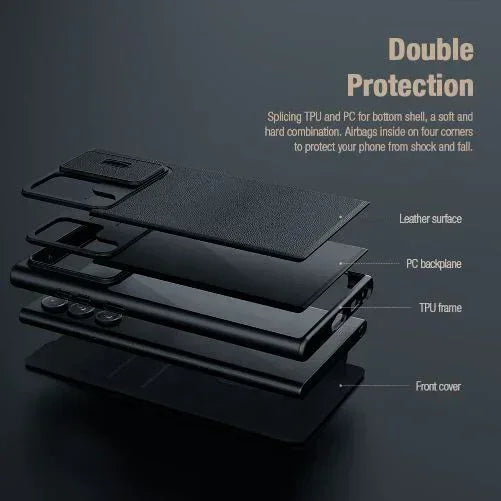 Nillkin Qin Pro Series CamShield Leather case S22 Ultra - Three