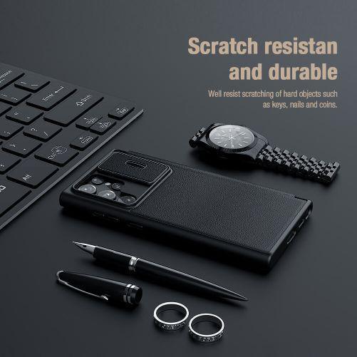 Nillkin Qin Pro Series CamShield Leather case S22 Ultra - Three