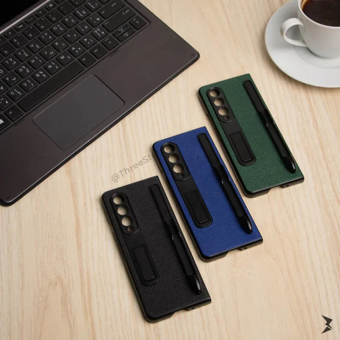 4 in 1 Full Protection Leather Case Samsung Z Fold 4 - Three
