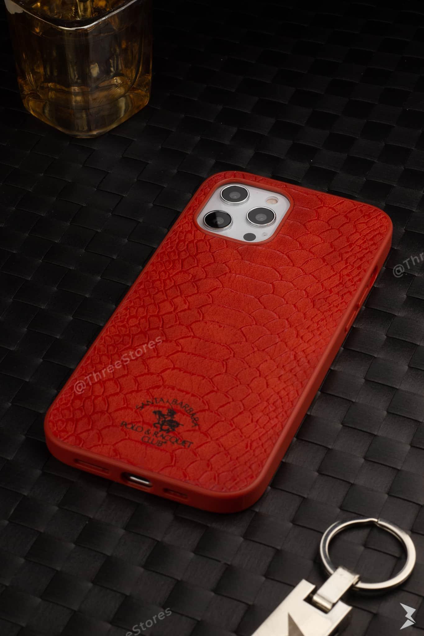 Santa Alligator Leather Case iPhone 12 / 12 Pro - Three