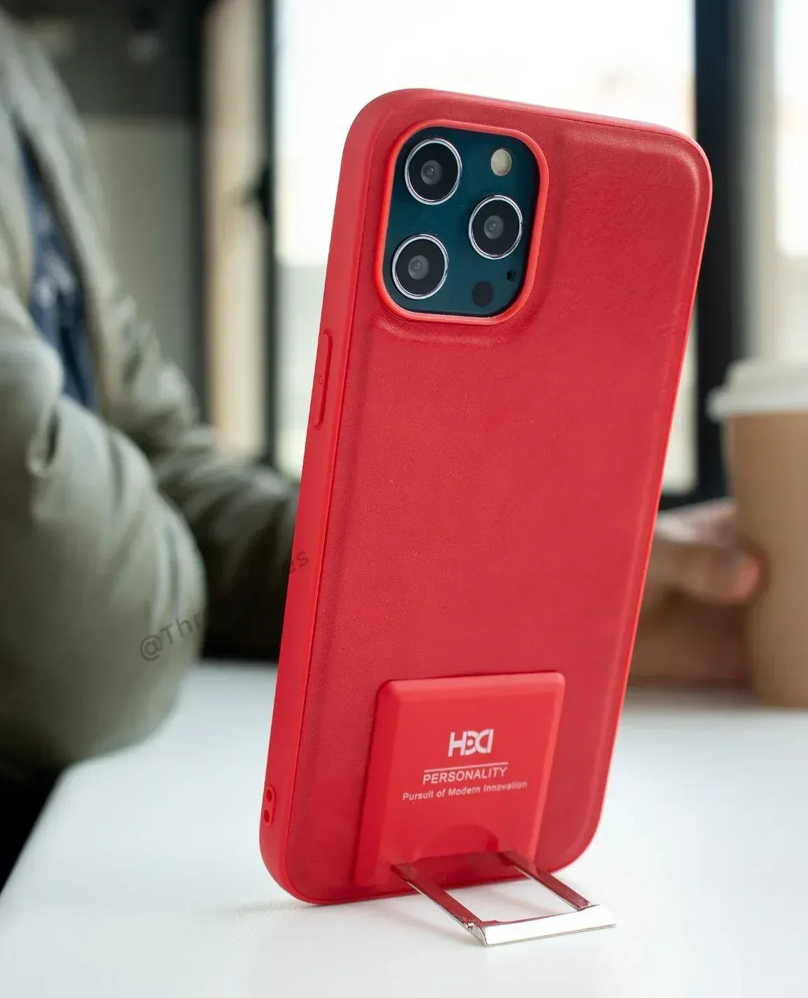 HDD Stand leather Case iPhone 13 Pro Max - Three