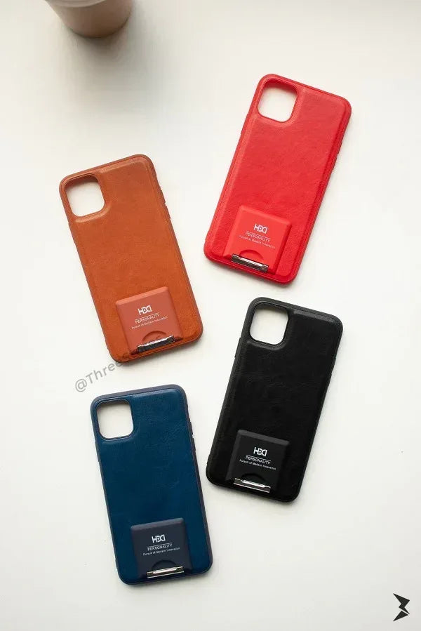 HDD Stand leather Case iPhone 12 Pro Max - Three
