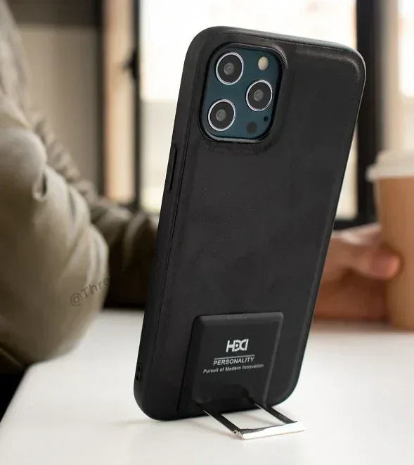 HDD Stand leather Case iPhone 12 Pro Max - Three