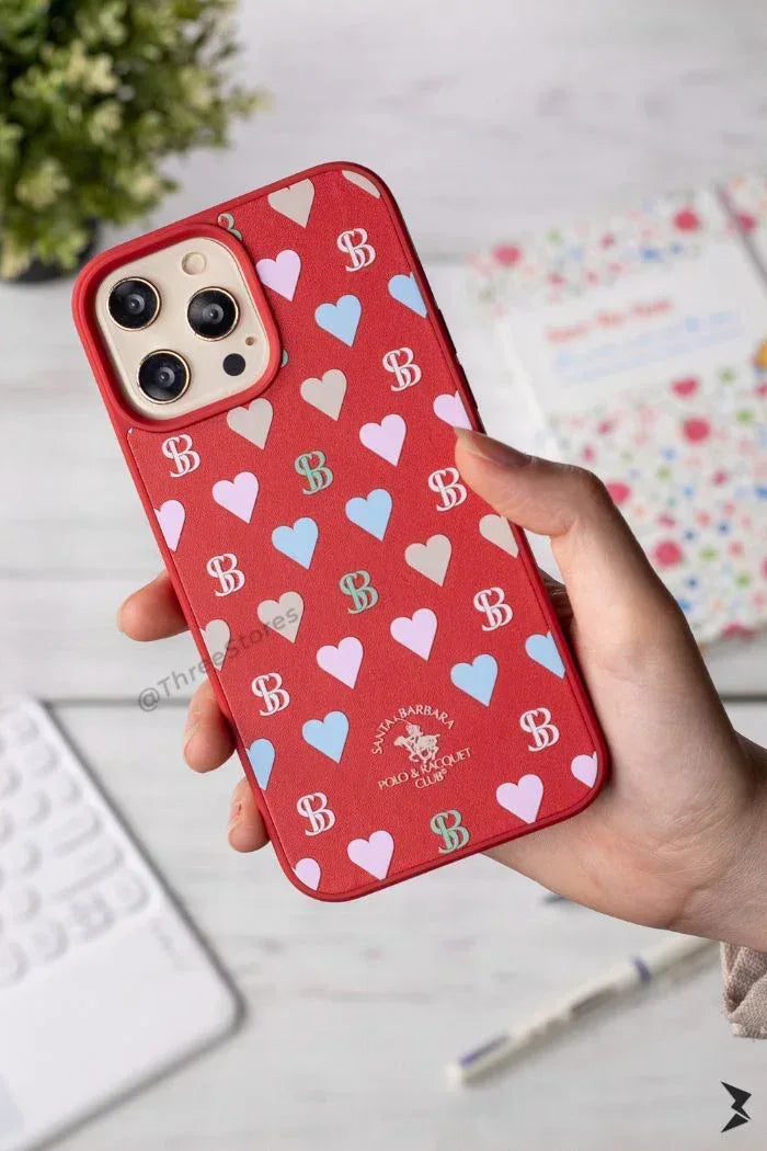 Santa Leather Heart Case iPhone 13 Pro Max - Three