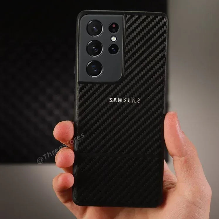 Black Fiber Protective Case Samsung S21 Ultra - Three