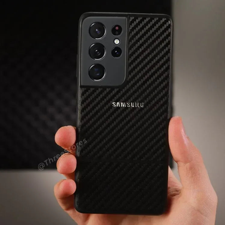 Black Fiber Protective Case Samsung S21 Ultra - Three
