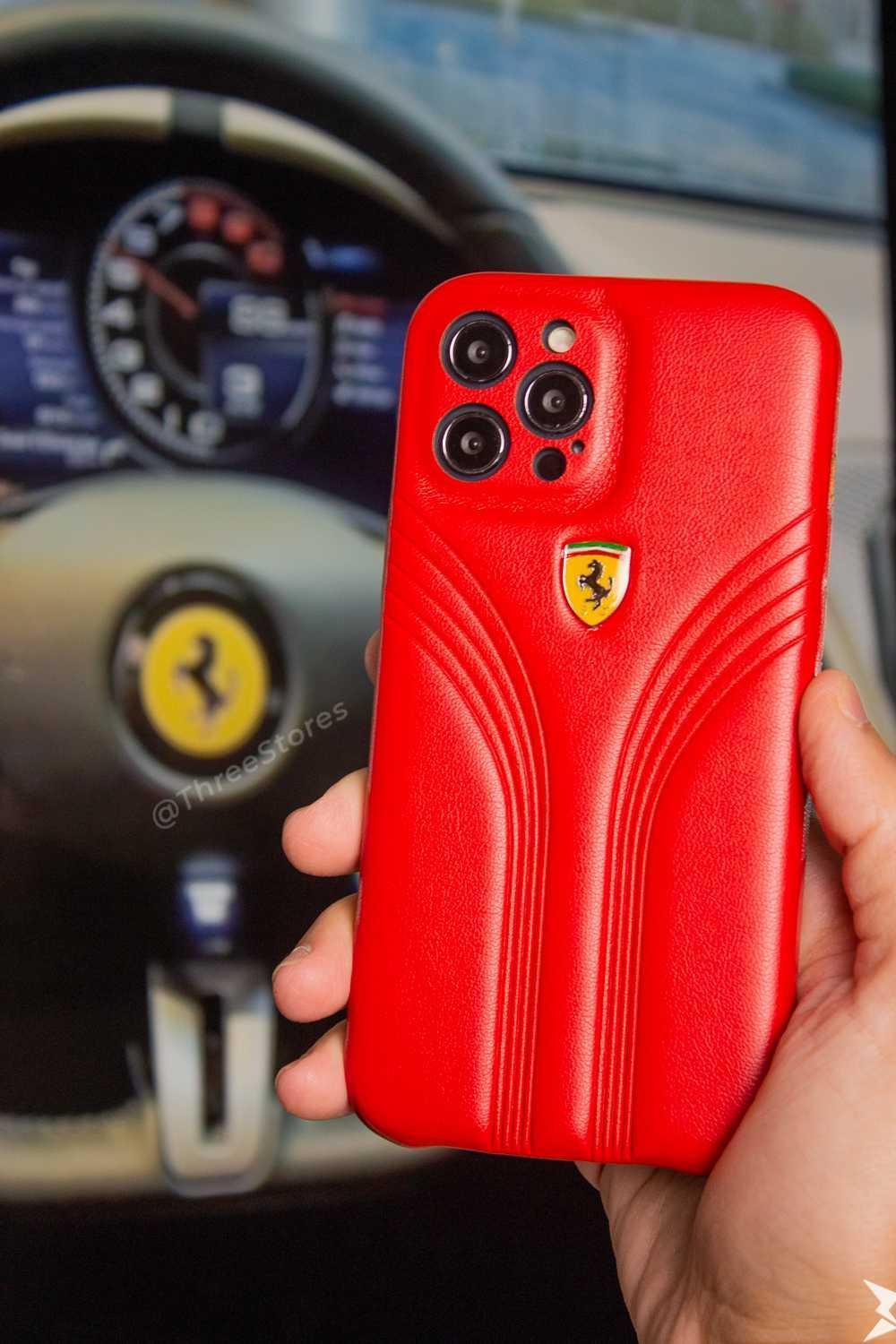 Ferrari Leather Case iPhone 12 Pro - Three