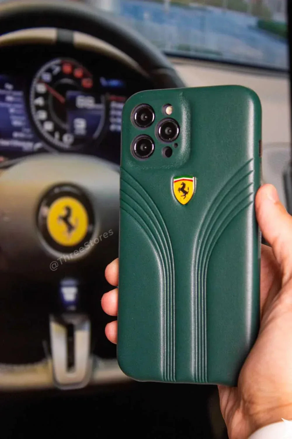 Ferrari Leather Case iPhone 12 Pro - Three