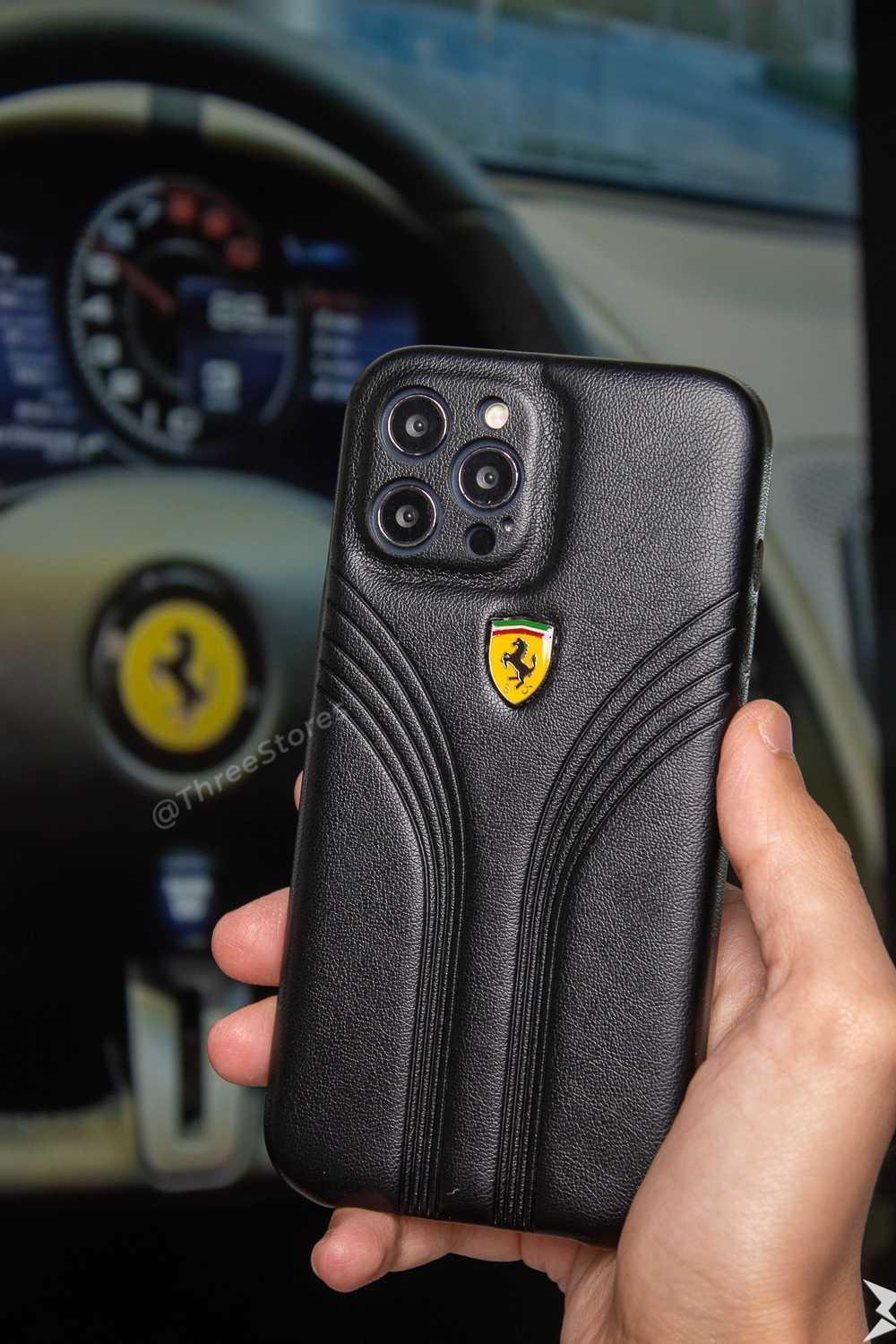 Ferrari Leather Case iPhone 12 Pro - Three