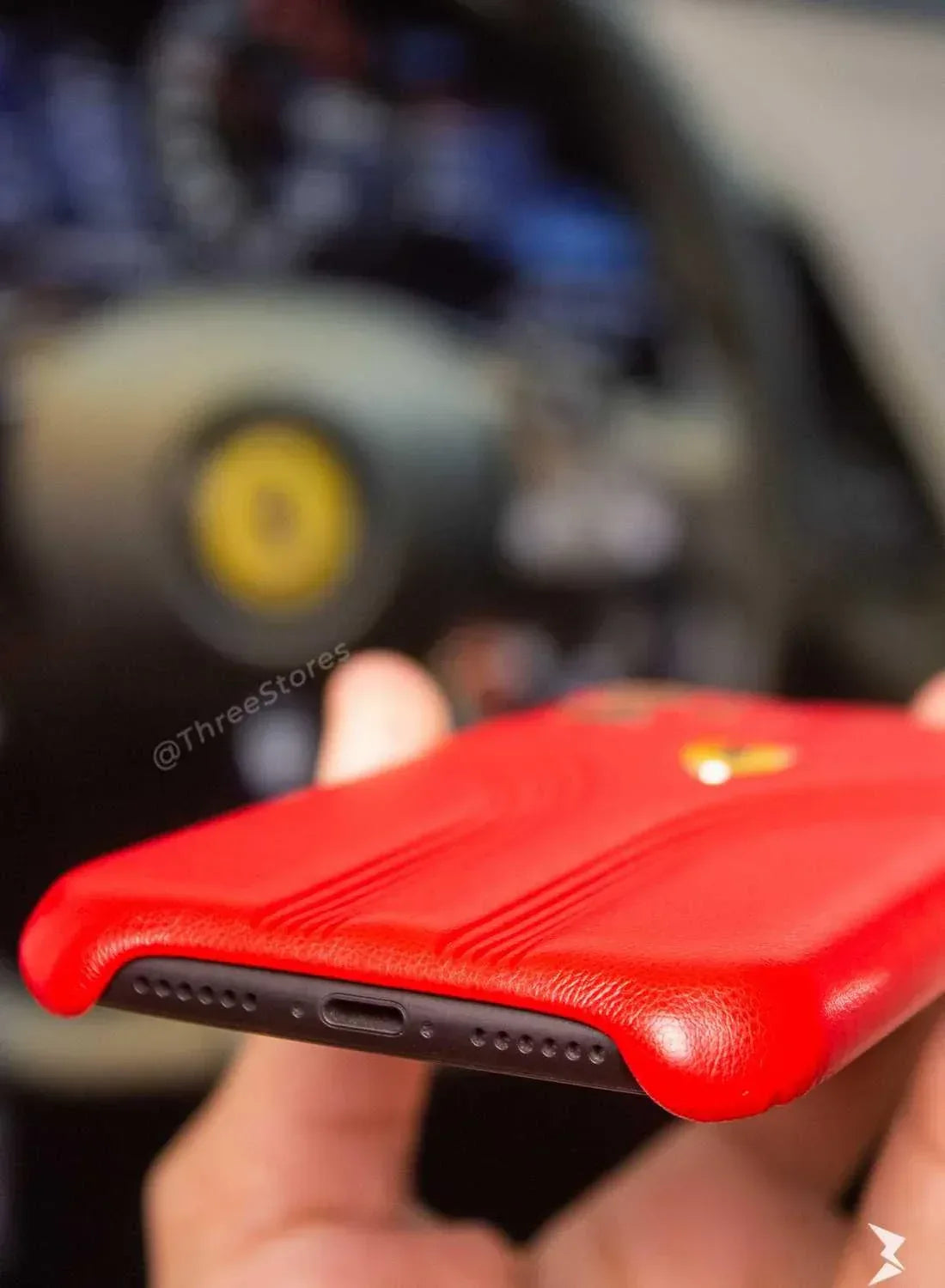 Ferrari Leather Case iPhone 12 - Three