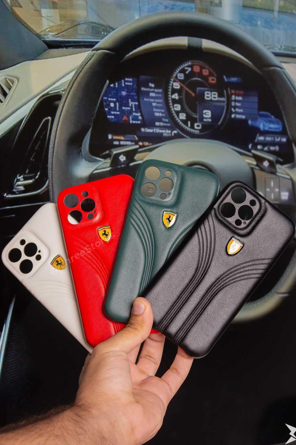 Ferrari Leather Case iPhone 12 Pro - Three