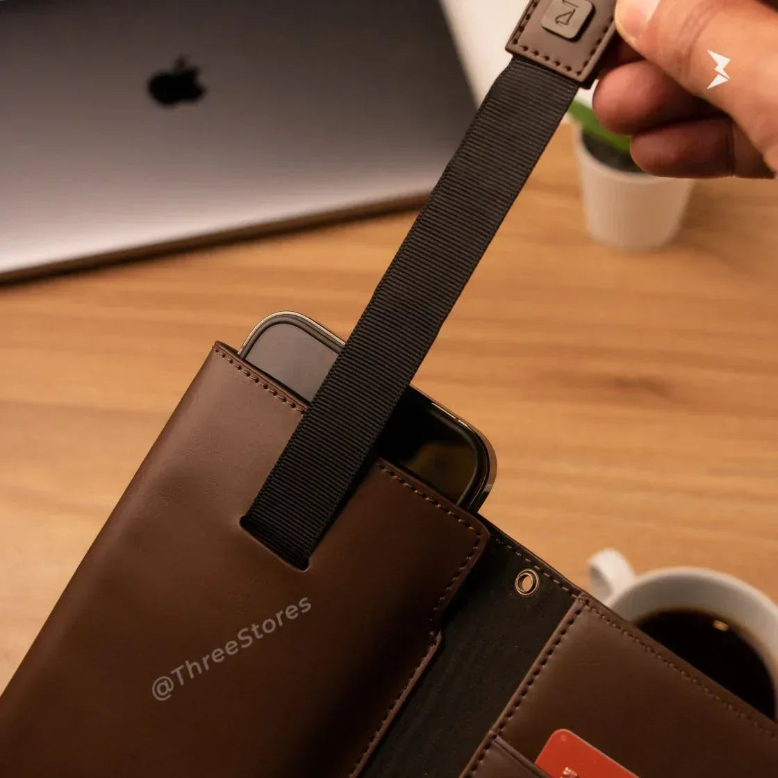 Puloka Flip Wallet Leather Phone Holster Pouch - Three