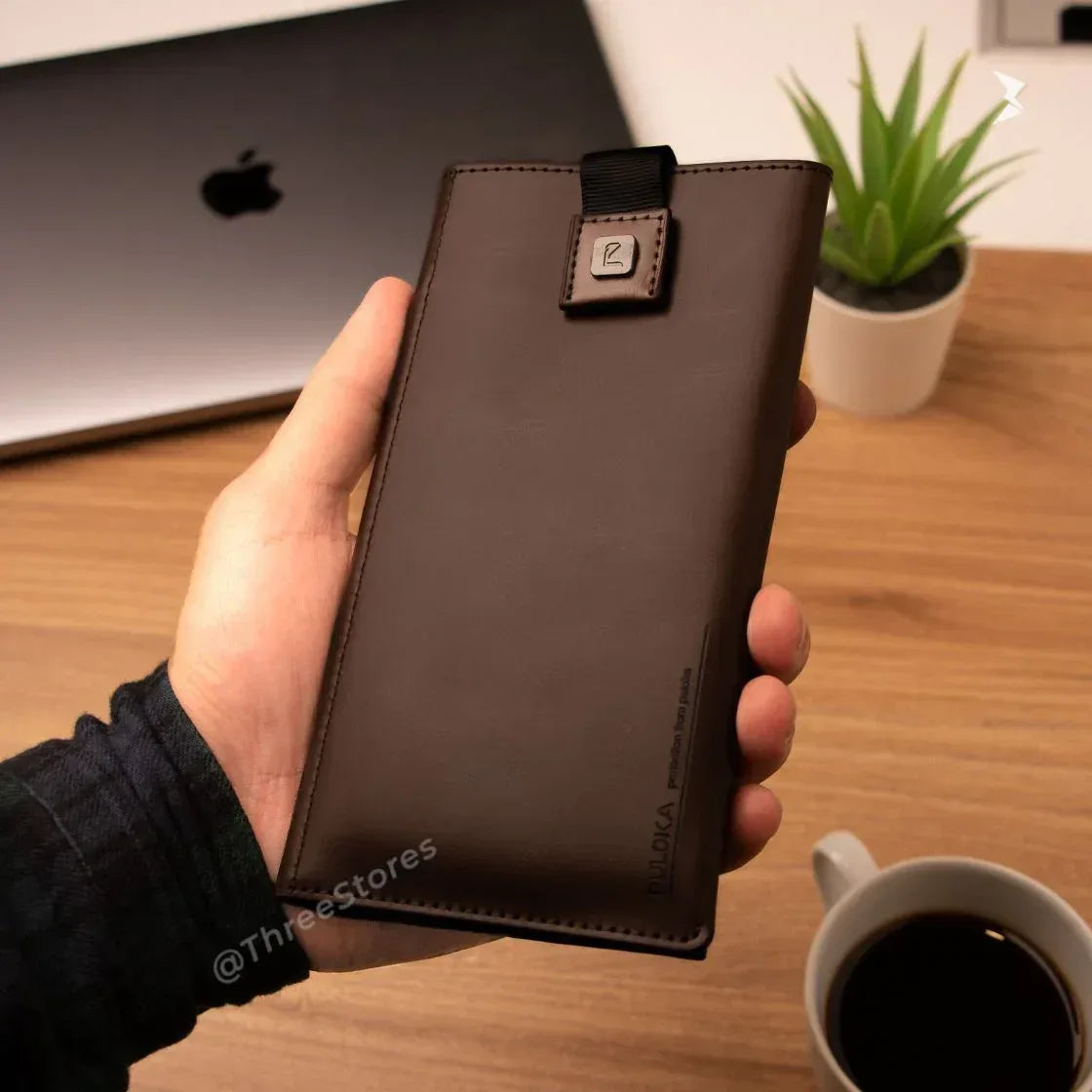 Puloka Flip Wallet Leather Phone Holster Pouch - Three