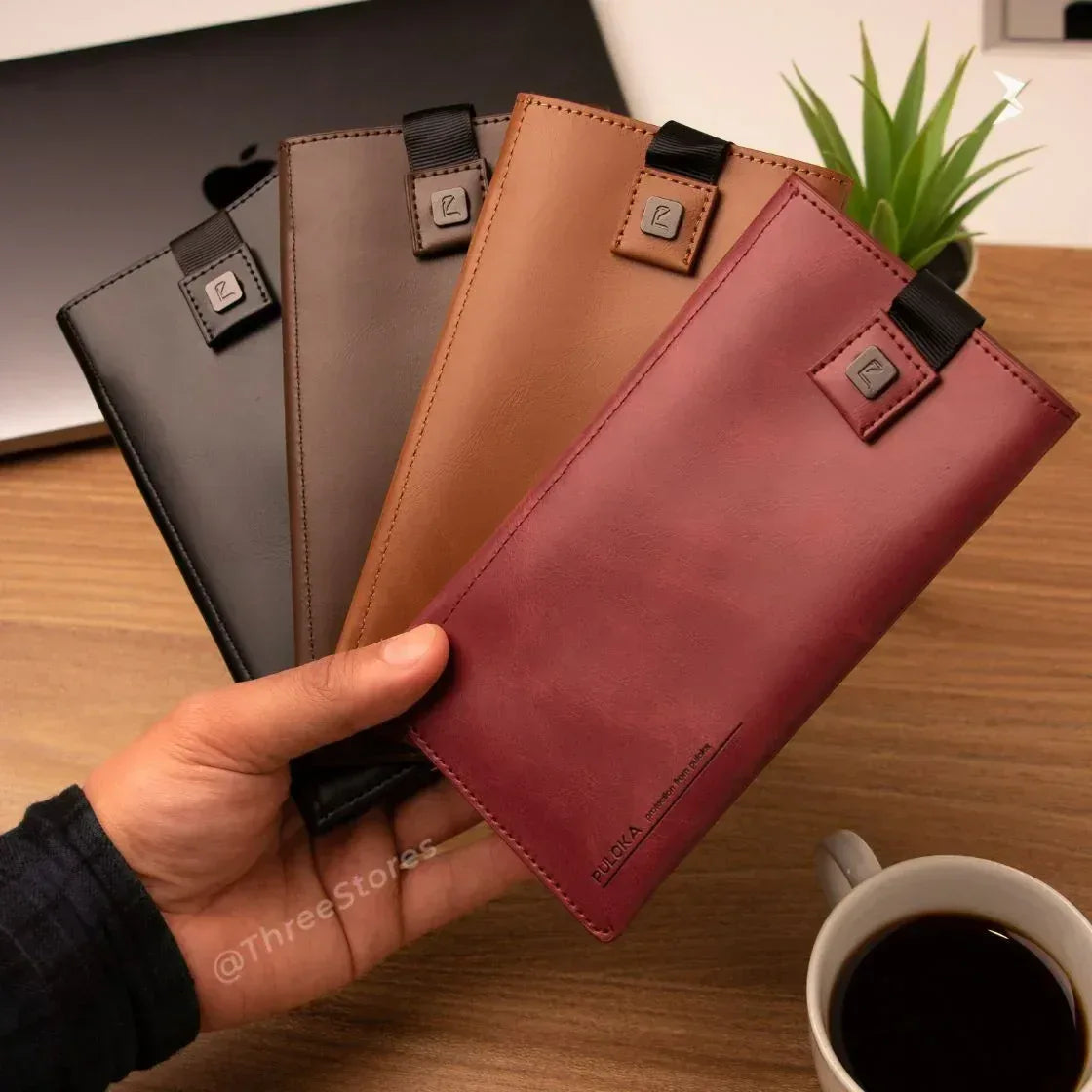 Puloka Flip Wallet Leather Phone Holster Pouch - Three