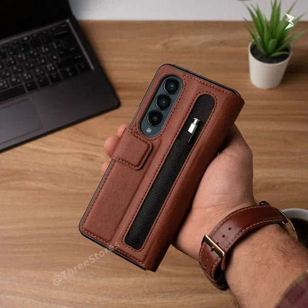 HDD Flip Leather Case With Spen Samsung Z Fold 4 - Three