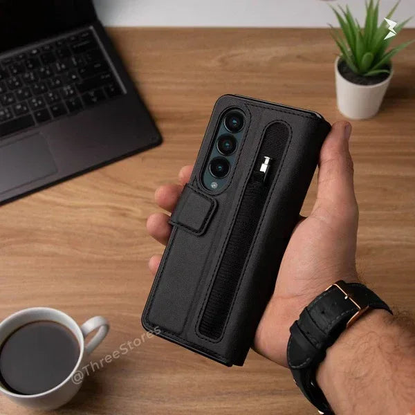 HDD Flip Leather Case With Spen Samsung Z Fold 4 - Three