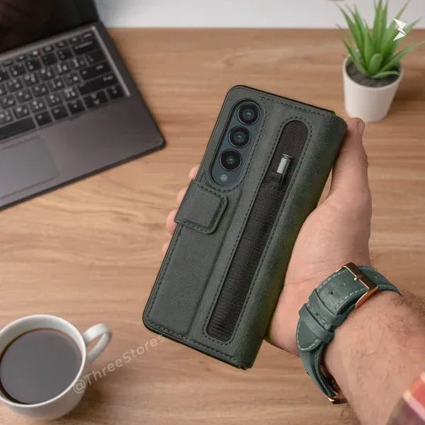 HDD Flip Leather Case With Spen Samsung Z Fold 4 - Three
