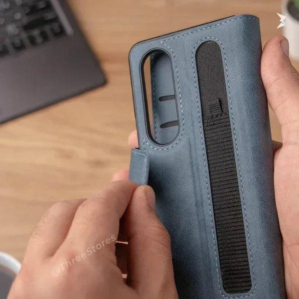 HDD Flip Leather Case With Spen Samsung Z Fold 4 - Three