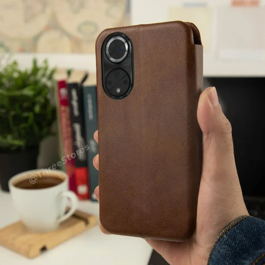 HDD Flip Wallet Leather Case Honor 50 - Three