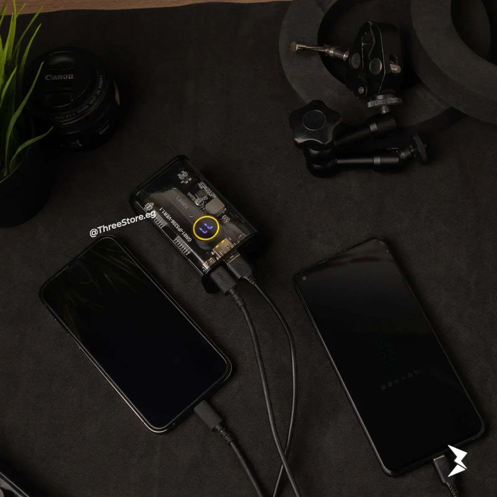 Lanex Transparent Dual Fast Charging Power Bank LP23 - Three