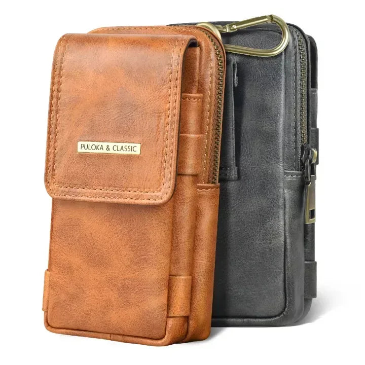 Puloka Leather Phone Holster Belt Bag - Three