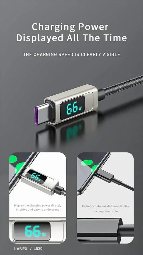 LANEX Type-C To Lightning Data Cable 1M LS20CL - Three
