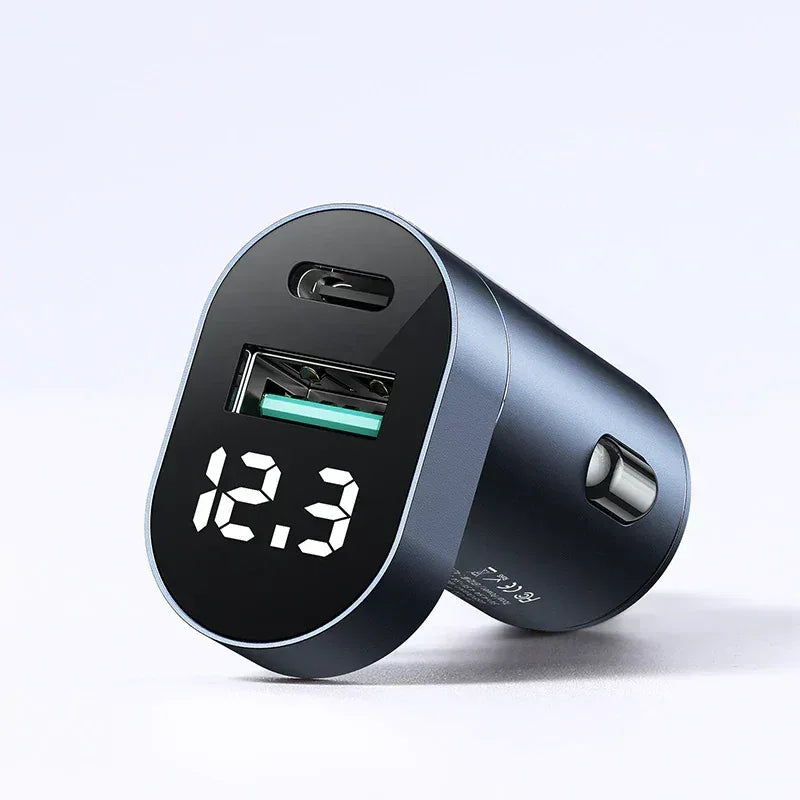 Joyroom Dual Port Fast Car Charger with LED Display C-A17 - Three