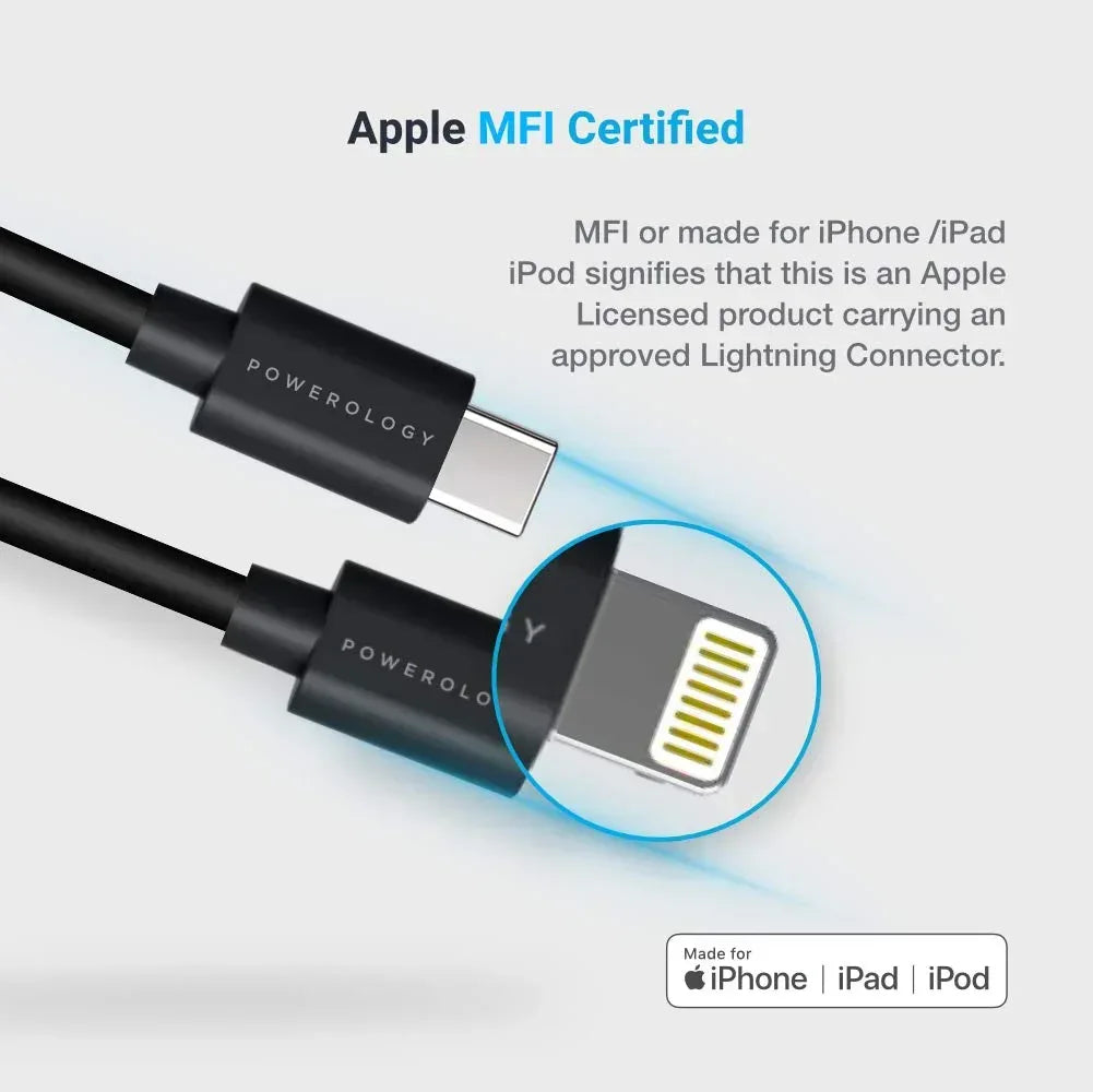 Powerology Cable Type-C to Lightning - Three