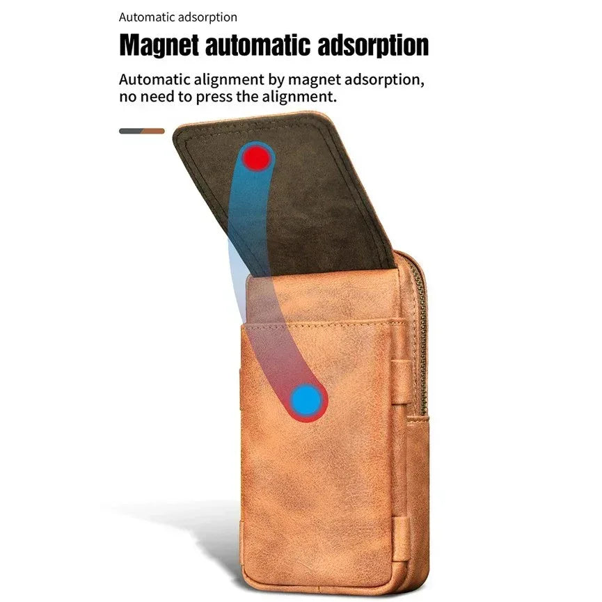 Puloka Leather Phone Holster Belt Bag - Three