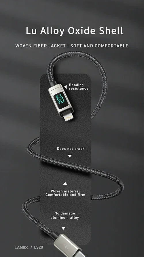 LANEX Type-C To Lightning Data Cable 1M LS20CL - Three