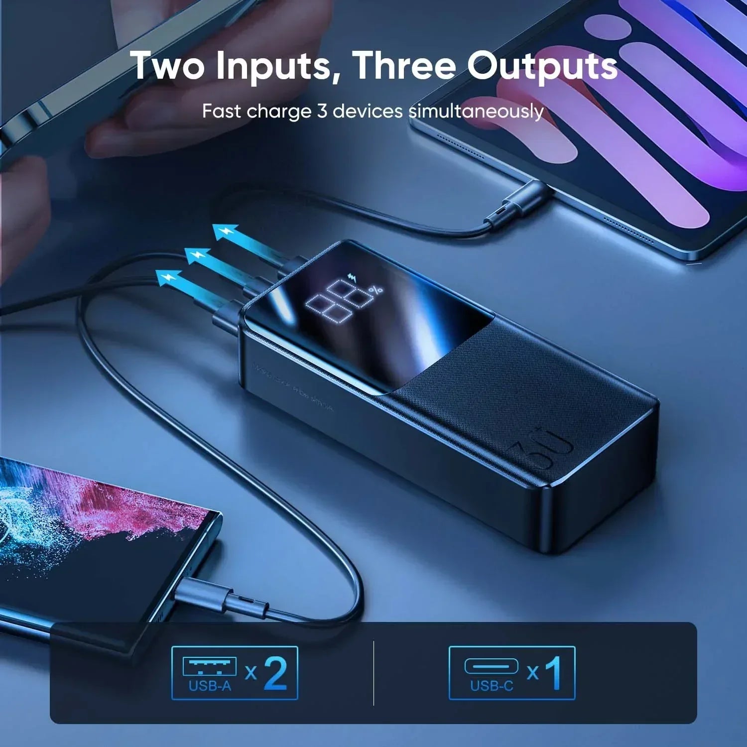 JoyRoom Powerbank 30000mah 22.5W Fast Charging JR-QP193 - Three