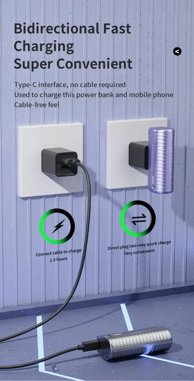 ROCK Lightning PD Power Bank 4800mAh P86 - Three