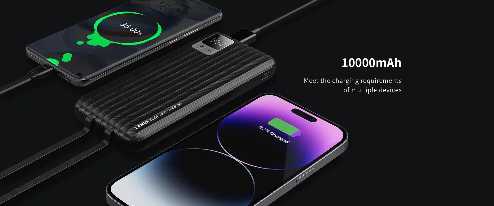 Lanex Fast Charging Power Bank 10000 N8 - Three
