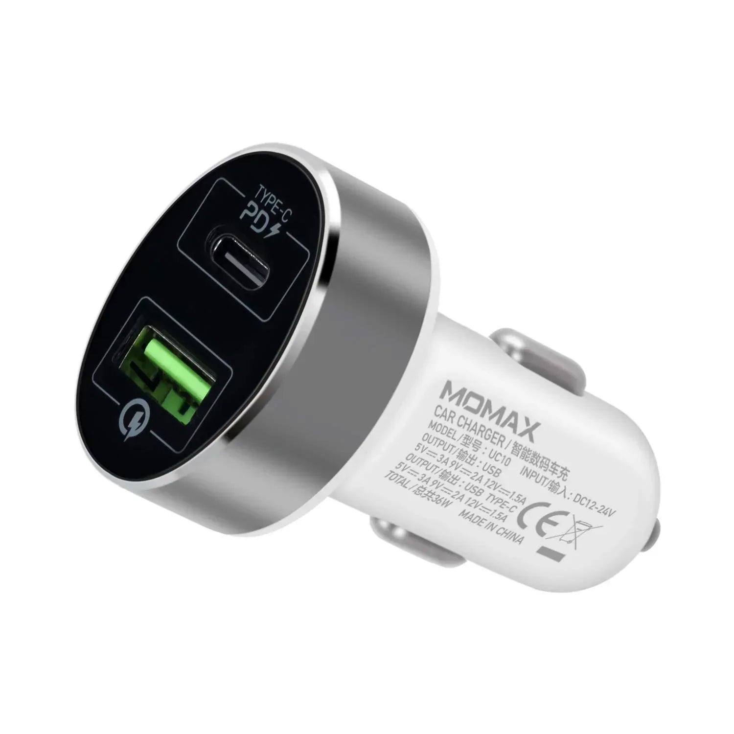 MOMAX Car Charger UC10 Dual-Port - Three