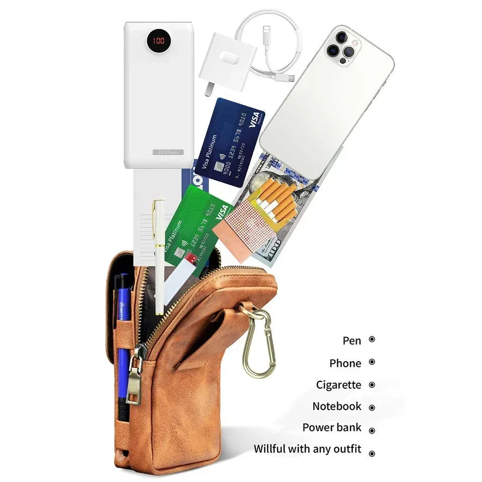 Puloka Leather Phone Holster Belt Bag - Three