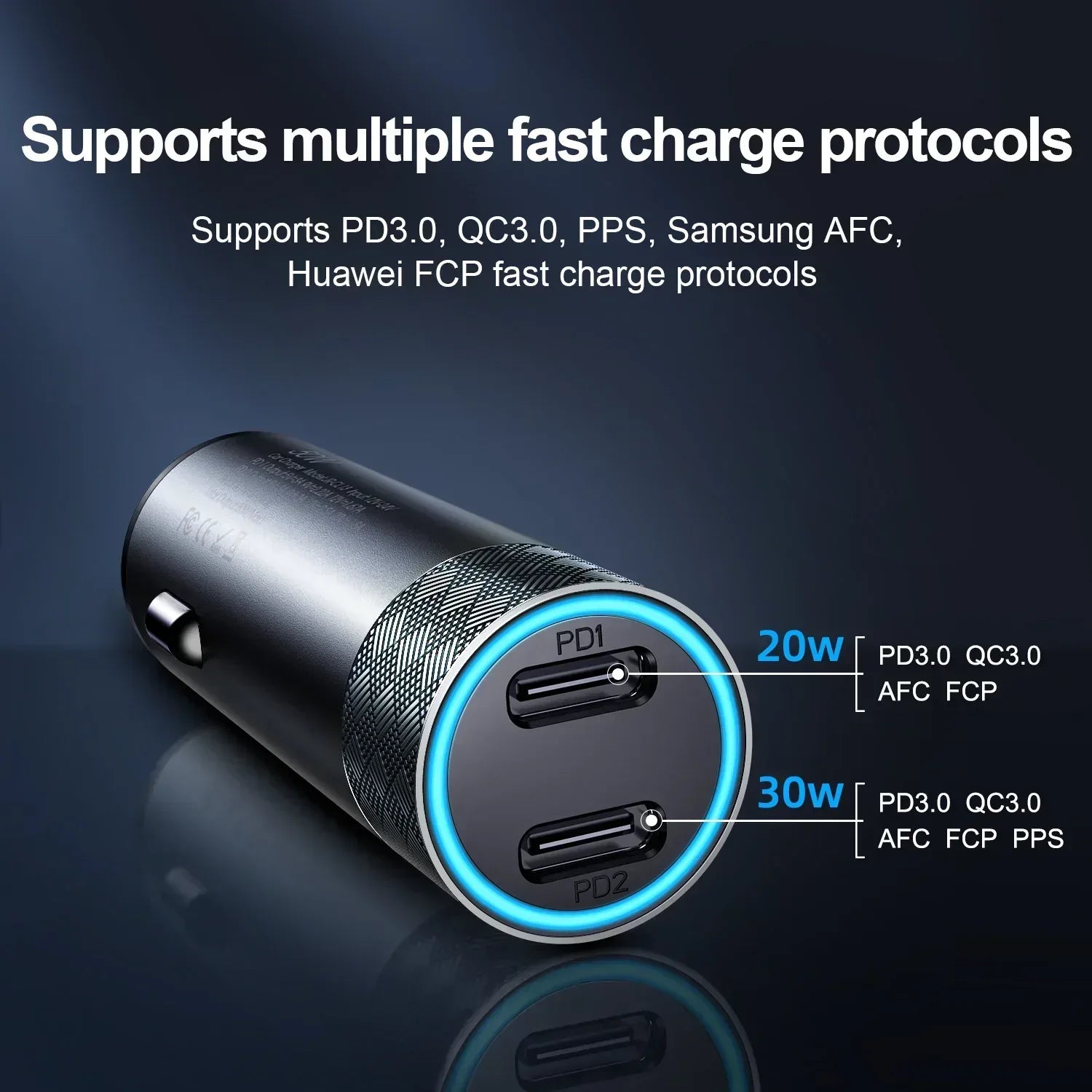 JoyRoom 50W Dual-port PD Car Charger - Three